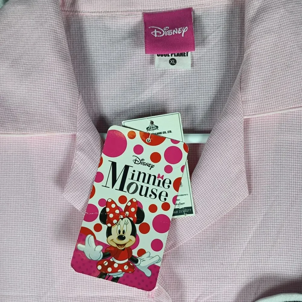 Disney Minnie Mouse Nightgown Women Size XL Pink Button Up Sleep Shirt Pajamas - Picture 2 of 13
